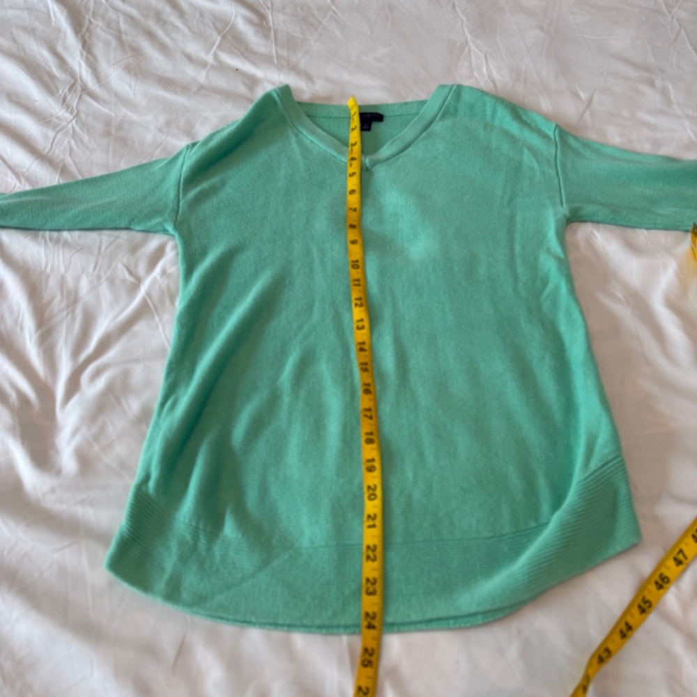 Talbots Womens Sweater Petite S light green Long Sleeve V Neck Pullover - Picture 6 of 6